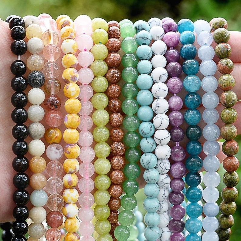 Natural Gemstone Bead Bracelet